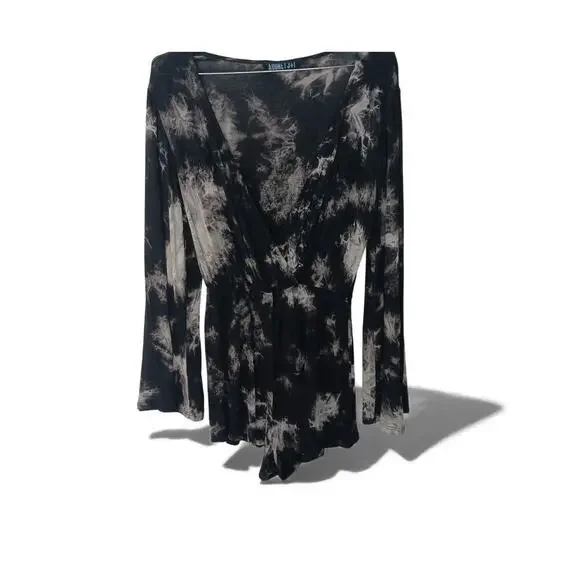 Audrey 3+1 Tie Dye Romper Elastic Waist Soft Stretchy Long Sleeve M-L - Picture 2 of 12